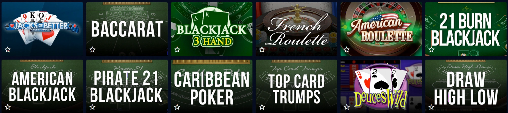 Tables de casino Europe777 – Blackjack, Roulette